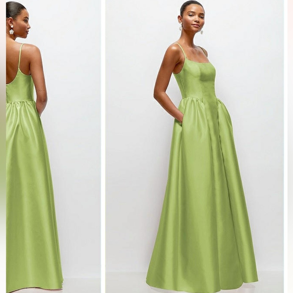 ISO Dessy Strapless Satin Dress in Mojito